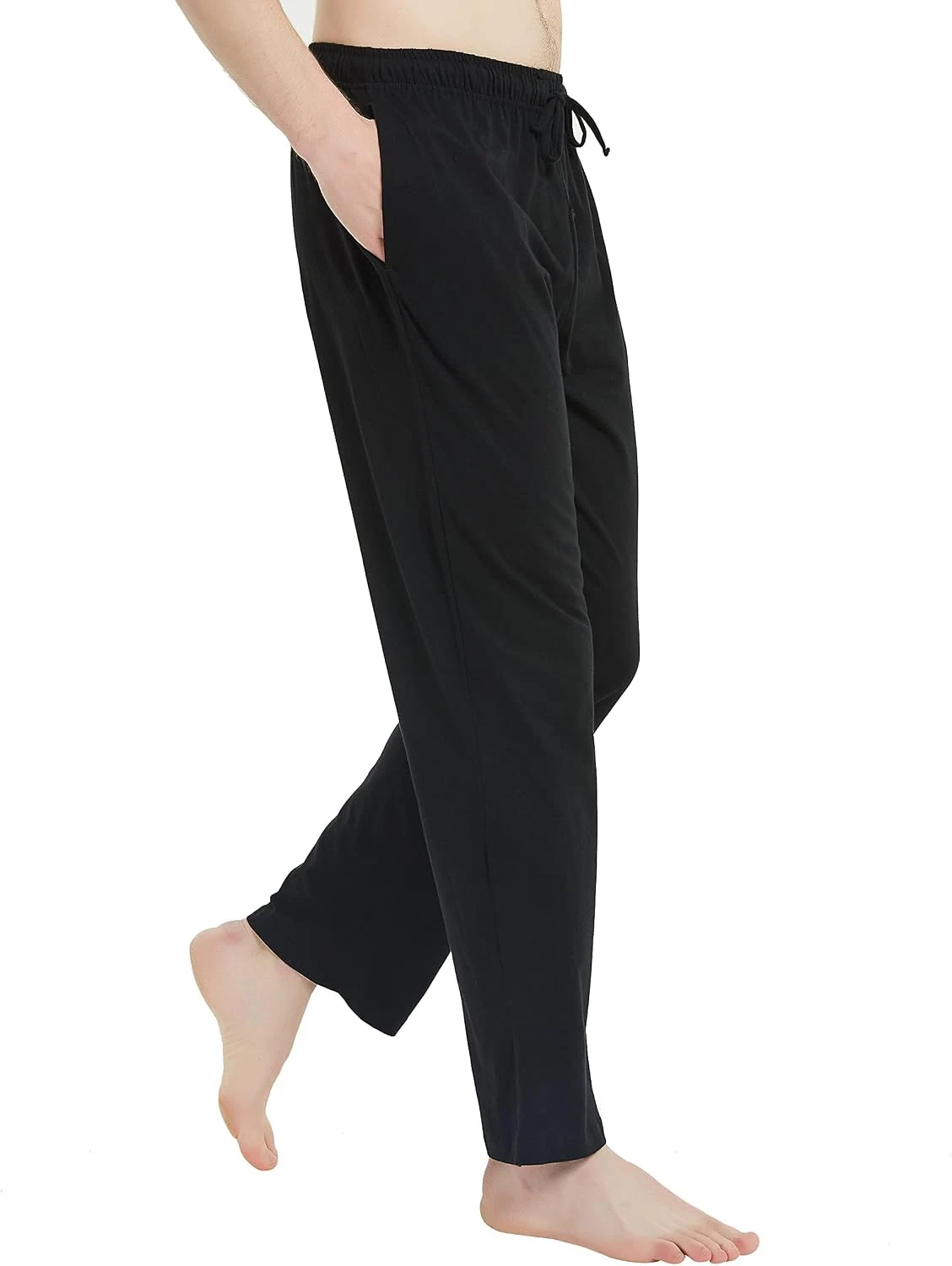Men's Cotton Pajama Pants, Black