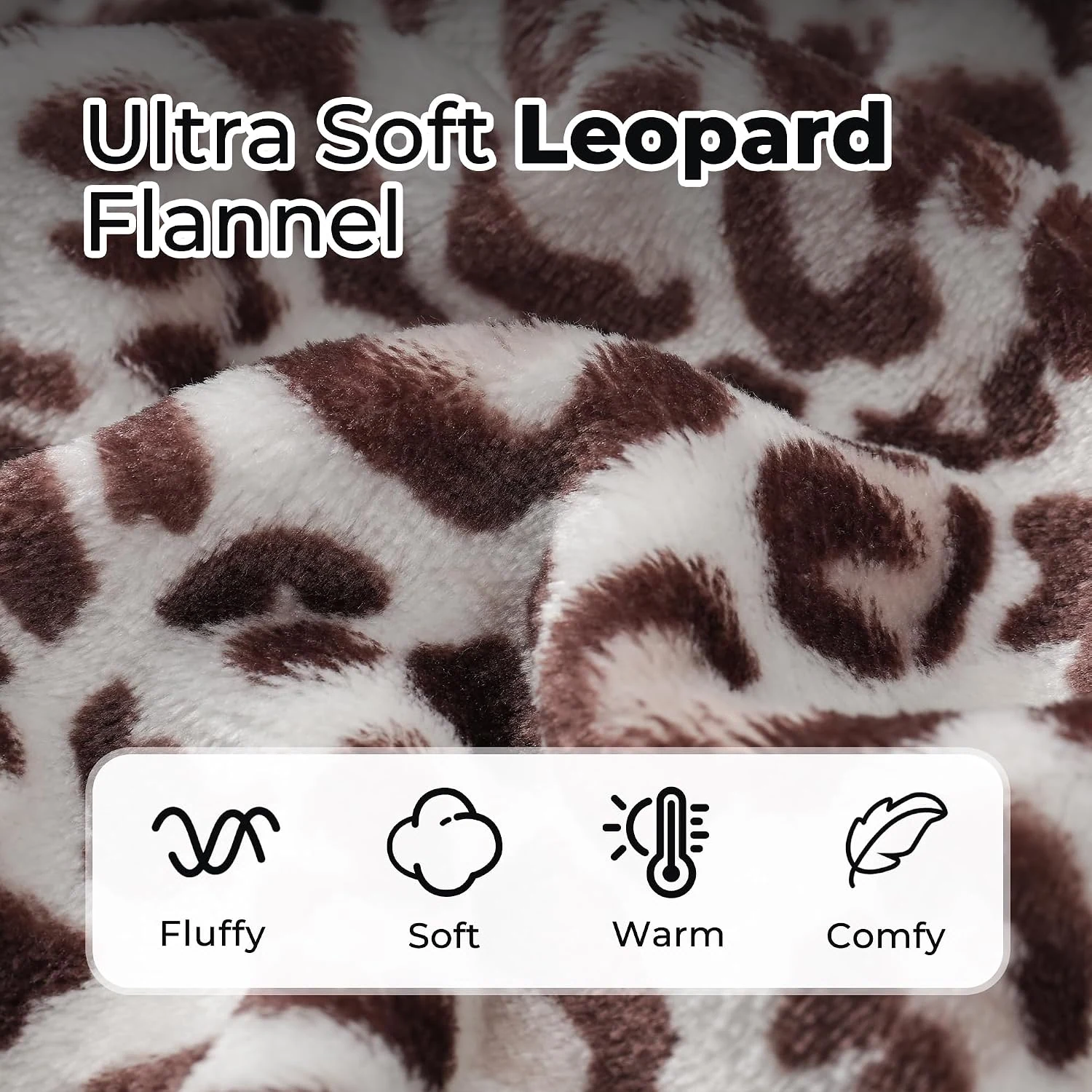 Women's Fleece Hooded Robe II, Coffee Leopard Beige
