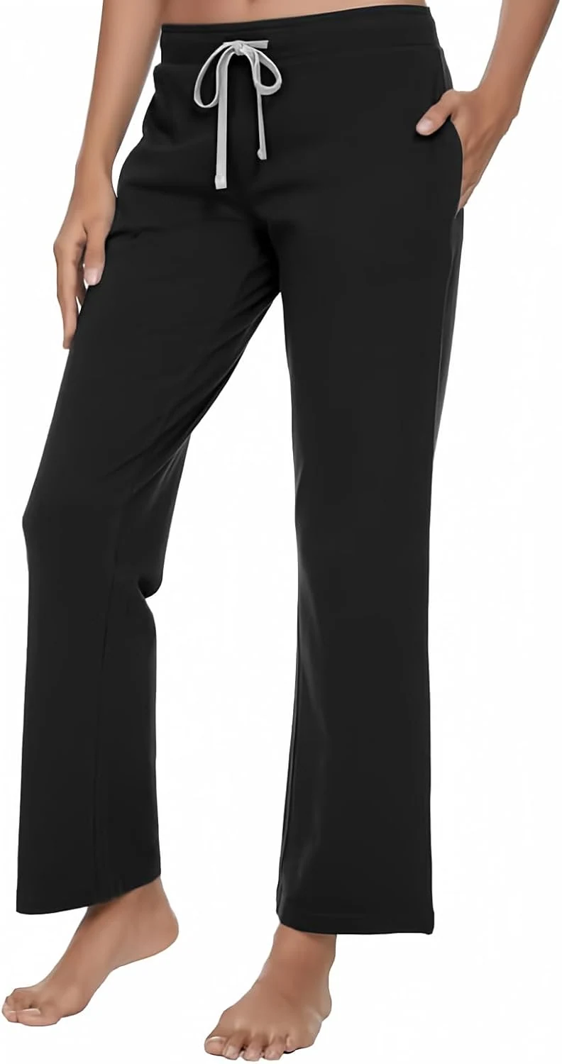 Women's Cotton Pajama Pants, Black