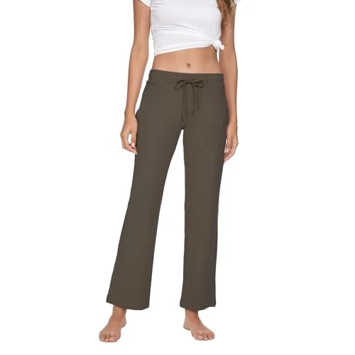 Women's Cotton Pajama Pants, Brown