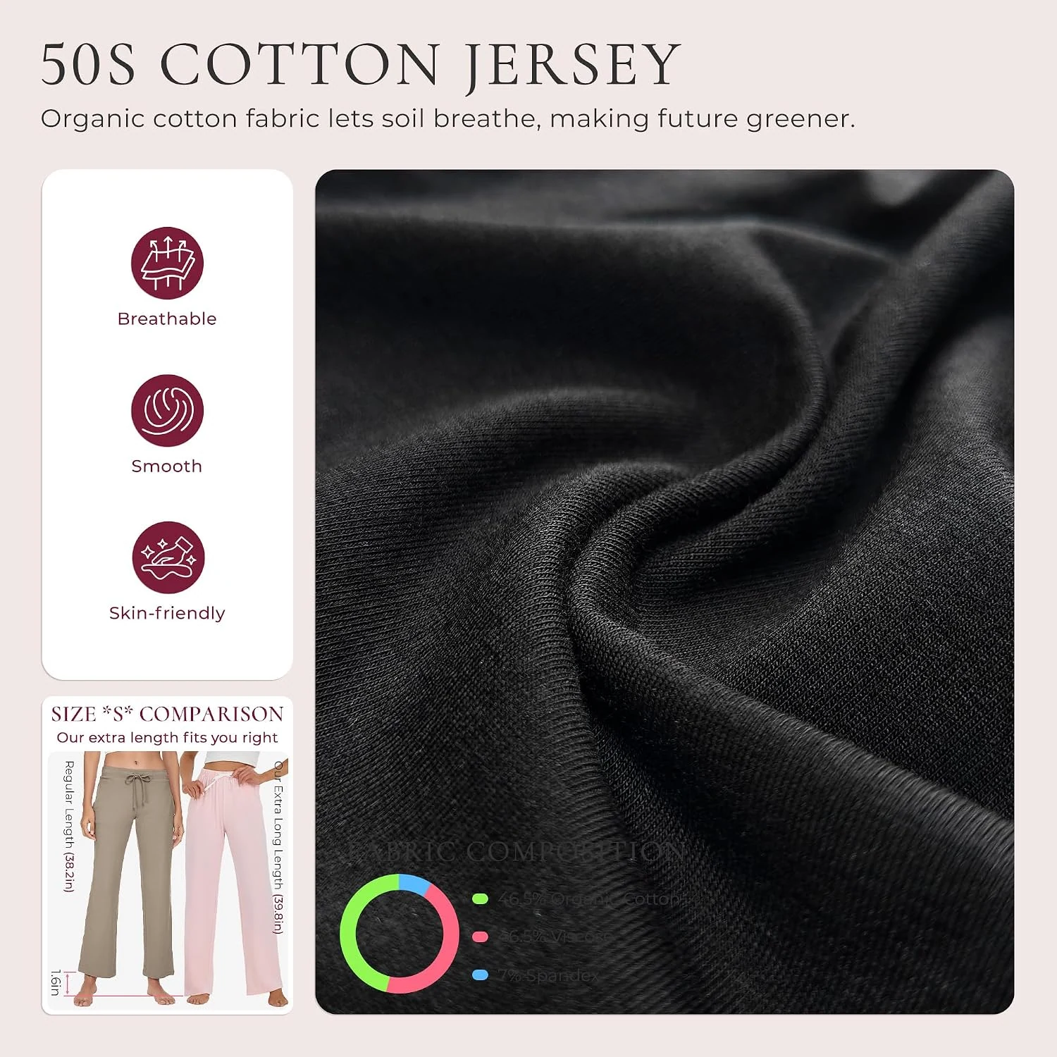 Women's Cotton Pajama Pants IV, Black